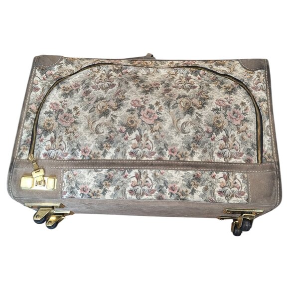 Vintage Floral French Luggage Company Combo Locking  Roller 14-inch Suitcase - Picture 6 of 11